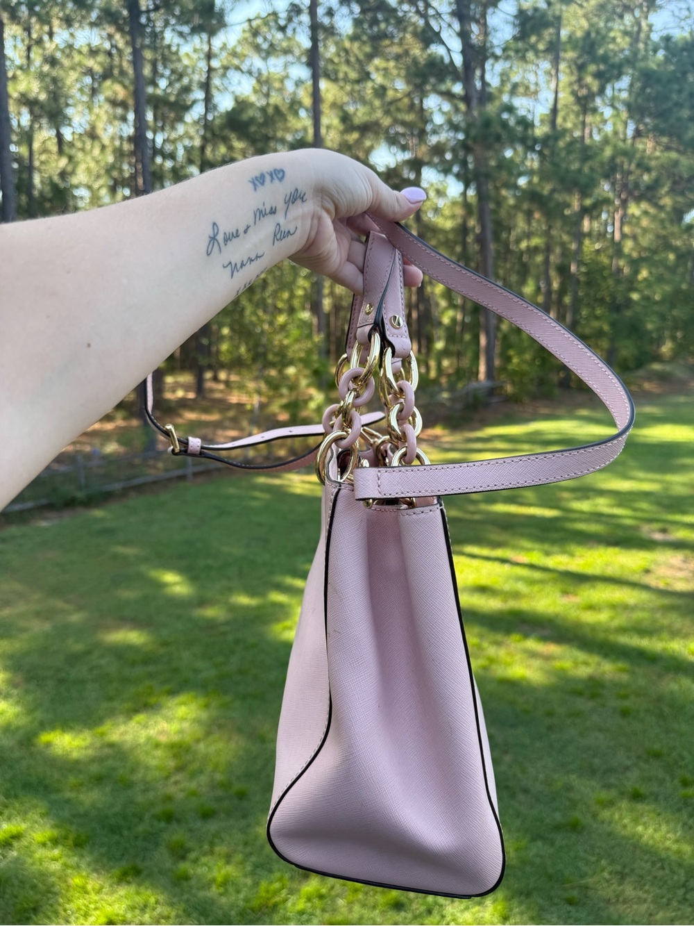 Michael Kors Pink Saffiano Leather Tote - Picture 2 of 7